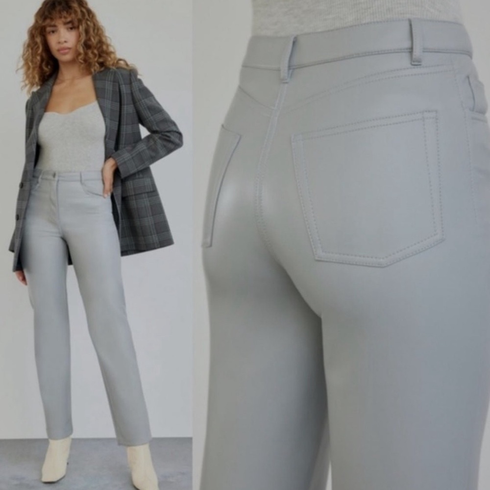 Aritzia Wilfred vegan leather pants marble  grey
